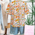 Mehrfarbige Häkelbluuse mit V-Ausschnitt und Puffärmel Boho-Blumenbluse - Foto 6