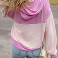 White Corded Colorblock Patch Pocket Drawstring Hooded Top - Foto 5