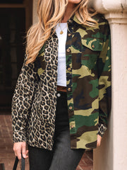 Brown Leopard Camo Patchwork Oversize Shacket - Women's Fashion Image 8 - Miniatuur