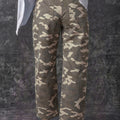 Khaki-Leopardenmuster mit Kordelzug und elastischem Bundbund, taschenförmige Barrel-Jeans - Foto 5