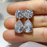 16 Carat Moissanite 925 Sterling Silver Earrings | Redblad 18K Solid Gold & Certified Diamond Earrings
