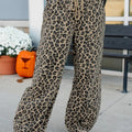 Khaki-Leopardenmuster mit Kordelzug, elastische Taille, lockere Jeanshosen mit Taschen - Foto 1