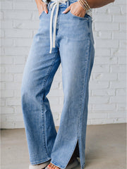 Jeans casual a taglio a cintura a taglio a gamba di Myosotis - Miniatuur