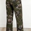 Gréng Vintage Blummenprint Quadrat-Patch Pocket Raw Hem Shift Jeans - Foto 2