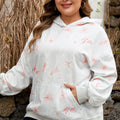 Grauer Blumenmuster Plus-Size lockerer Hoodie - Foto 3