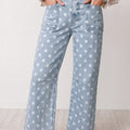 Jeans casual slim fit rosa a pois - Foto 6