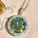 10 Carat Moissanite Pendant Platinum-Plated Necklace | Redblad 18K Solid Gold & Certified Diamond Necklaces