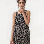 Plus Size Leopard Print Wide Leg Casual Overalls