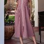 Red Plaid Print Full Zipper Cinched Waist Fit Flare Sleeveless Maxi Dress