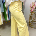 White Solid Color Scalloped Patch Pocket Shift Jeans - Thumbnail