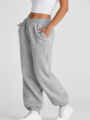 Pantaloni della tuta in vita elastica a croce grigio chiaro e unico, - Miniatuur