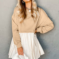 Rosarote Pullover-Poplin-Minikleid - Foto 6