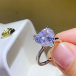 5 Carat 925 Sterling Silver Moissanite Heart Shape Ring | Redblad 18K Solid Gold & Certified Diamond Rings