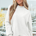 Dunkelblauer Oversize-Pullover mit Cut-Shoulder Reversible Mock-Neck-Pullover - Foto 5