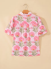 Chemise à manches bouffantes rayées rose Sweet Blooms - Miniatuur