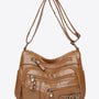 Multi-Pocket PU Leather Crossbody Bag