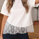 Wit Asymmetric met Kant Hem Patchwork Tee
