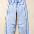 Beau Blue Light Washed Pull On Barrel Jeans - Damesmode Afbeelding 3 - Foto 3