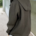 Black Quilted Side Pockets Zipper Hooded Jacket - Damesmode Afbeelding 2 - Foto 2
