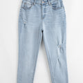 Beau Blue Mid Rise Ankle-Length Distressed Skinny Jeans - Damesmode Afbeelding 3 - Foto 3