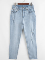 Jeans skinny Skinny Beau Blue Mid Rise fino alla caviglia - Damesmode Afbeelding 3 - Miniatuur