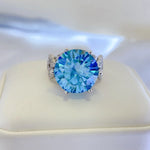 10 Carat Moissanite 925 Sterling Silver Ring | Redblad 18K Solid Gold & Certified Diamond Rings