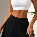Black Solid Color High Waist Wide Leg Swim Bottom - Damesmode Afbeelding 3 - Foto 3