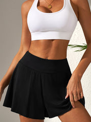 Pantalone da nuoto a vita alta e gamba larga di colore nero - Damesmode Afbeelding 3 - Miniatuur
