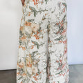 Beige Vintage Style Bloemenprint Hoge Taille Wide Leg Jeans - Foto 2
