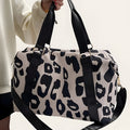 Borsa da viaggio grande con stampa leopardo nera - Foto 2