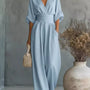 Full Size Half Sleeve Wide Leg Jumpsuit Plus Size