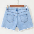 Myosotis High Waist Frayed Denim Shorts - Foto 6