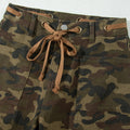 Multicolour Camouflage Print Retro Grommet Tie Waist Loose Jeans - Foto 6