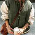 Chaqueta bomber de pana de felpa de retallos de felpa verde Mist - Foto 1