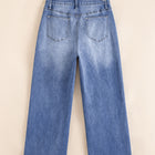 Beau Blue Tailored Center Seam Detail Straight Loose High Rise Jeans - Damesmode Afbeelding 5 - Thumbnail