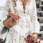 V-Neck Lace Cover-Up Dress
