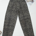 Black Leopard Print High Waist Barrel Jeans - Damesmode Afbeelding 6 - Foto 6