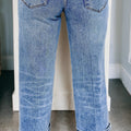 Myosotis Center Seam Cuffed Hem Straight High Waist Jeans - Foto 2
