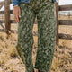 Pantaloni in jeans Harem con stampa paisley verde