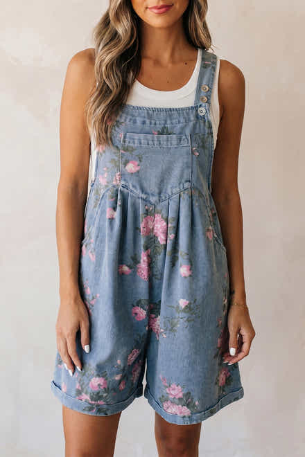 Shorts en jean à imprimé floral Myosotis