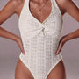 Halter Neck Twisted Front Bodysuit