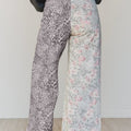 Jeans leopardo retrò multicolore a toppe contrastanti con orlo grezzo - Foto 2