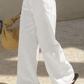 Jeans casual larghi di colore bianco unito - Foto 4