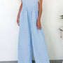 Checkered Pocketed Wide Leg Overalls