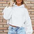 Weißer Sherpa-Fleece-Hoodie mit Senkrecht - Foto 1