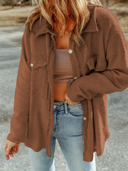 Black Contrast Flap Pockets Relaxed Shacket - Women's Fashion Image 7 - Miniatuur