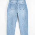 Beau Blue High Rise Barrel Relaxed Patch Pocket Jeans - Damesmode Afbeelding 5 - Foto 5