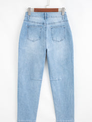 Jeans Beau Blue High Rise Barrel Relaxed Patch Pocket - Damesmode Afbeelding 5 - Miniatuur