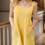 Stripe Shoulder Tie Smocked Back Casual Romper