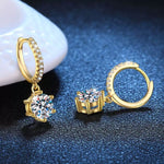 1 Carat 925 Sterling Silver Moissanite Drop Earrings | Redblad 18K Solid Gold & Certified Diamond Earrings